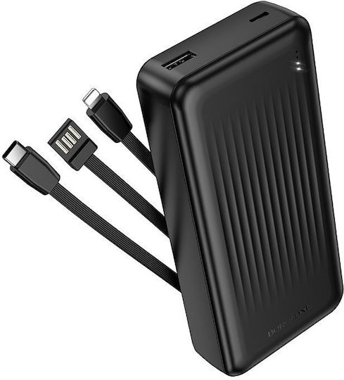 Power Bank Borofone BJ79A Clever 20.000 mAh – Cavi Integrati Lightning & USB-C, Display LED e Porta USB-A