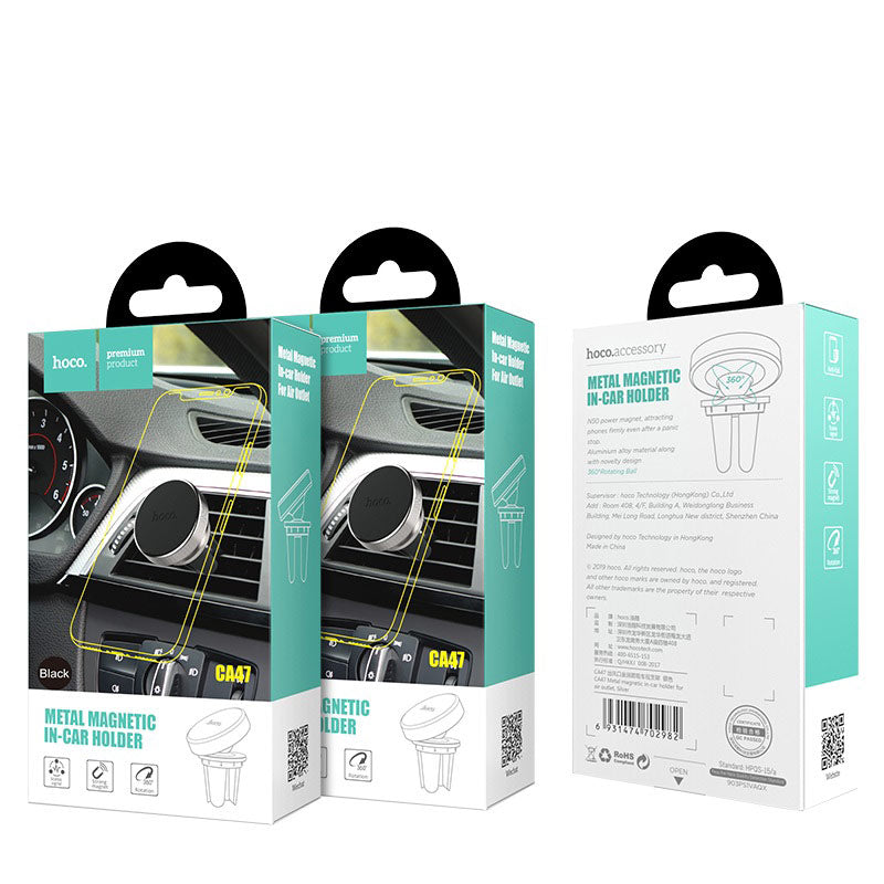 Supporto Auto Magnetico HOCO CA47 Metal | Presa d’Aria | Elegante & Compatto
