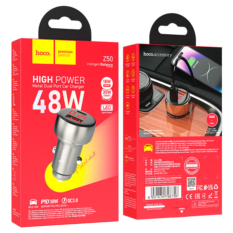 Caricabatterie per auto "Z50 Leader" set di cavi da 48 W