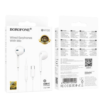 Borofone BM100 Fuente – Auricolari Cablati con Microfono e Connettore Type-C DAC 