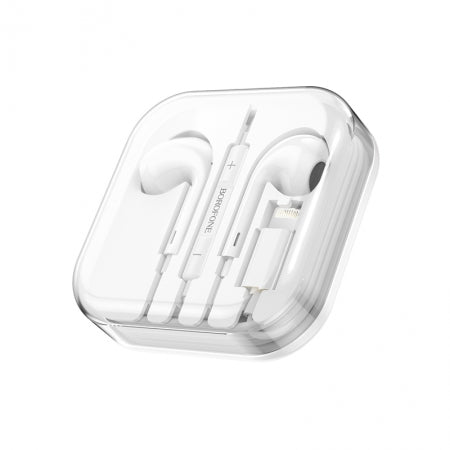 BOROFONE BM30 Max 1.2M Auricolari acustici con controllo del filo Lightning e microfono, bianchi
