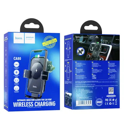 Car Mount with 15W Wireless Charging – Clamp Mount, Adjustable Rotation CA80