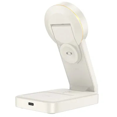 HOCO CQ3 Caricabatterie Wireless 3 in 1 MagSafe – Ricarica Rapida 15W per iPhone, Apple Watch, AirPods – Design Pieghevole, Bianco