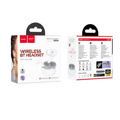 Hoco EQ24 – Cuffie Wireless TWS Bluetooth 5.4 con Custodia di Ricarica | Autonomia 7 Ore e Microfono Integrato