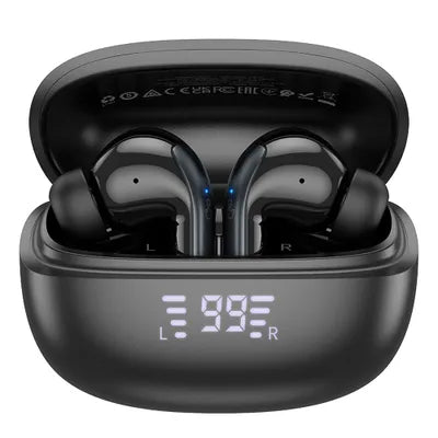 HOCO TWS EQ5 Cuffie Bluetooth 5.3 con ANC e ENC – Auricolari Wireless con Microfono, Autonomia 7h, Custodia Ricarica – Nero