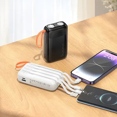 Power Bank Hoco J151 10.000mAh con 4 Cavi Integrati e Torcia LED