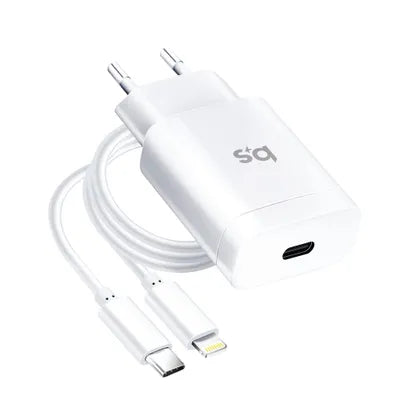 Caricabatterie per telefono Blue Star USB C QC4.0 PD 3A 18W + cavo USB C a Lightning TFK-TC-1099C bianco