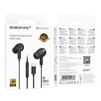 🎧 Borofone BM100 Pro Fuente – Auricolari Cablati con Microfono Type-C DAC