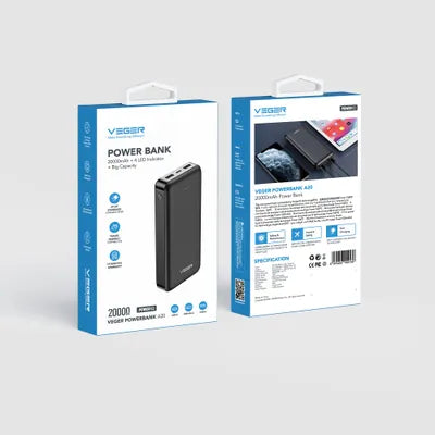 VEGER Batteria esterna (Powerbank) A20 - 20.000mAh nero (W2015)