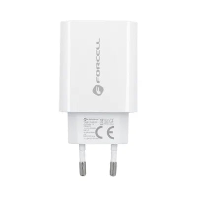 Caricabatterie Forcell F-Energy USB C QC4.0 PD 3A 20W per telefono + cavo USB C a Lightning TFK-TC-20WPD bianco