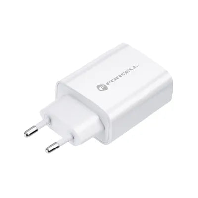 Caricabatterie Forcell F-Energy USB C QC4.0 PD 3A 20W per telefono + cavo USB C a Lightning TFK-TC-20WPD bianco