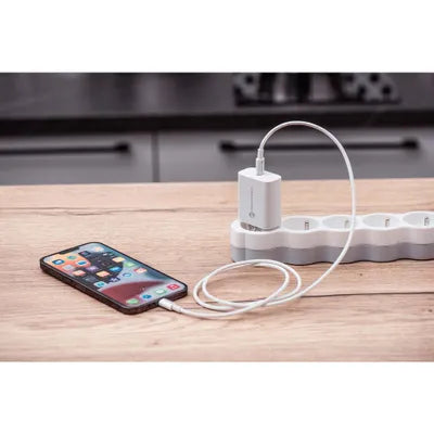 Caricabatterie Forcell F-Energy USB C QC4.0 PD 3A 20W per telefono + cavo USB C a Lightning TFK-TC-20WPD bianco