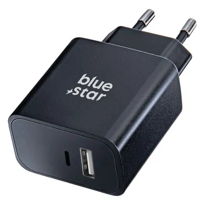 Caricabatterie per telefono Blue Star USB C + USB A QC4.0 PD 3A 25W TFB-TC-25WPD Nero