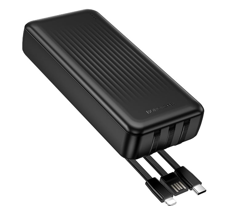 Power Bank Borofone BJ79A Clever 20.000 mAh – Cavi Integrati Lightning & USB-C, Display LED e Porta USB-A