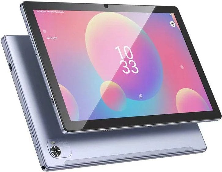 Hoco A12 – Tablet Android 10,1" con Dual SIM LTE, 6GB RAM, 128GB ROM, Custodia e Stylus Inclusi