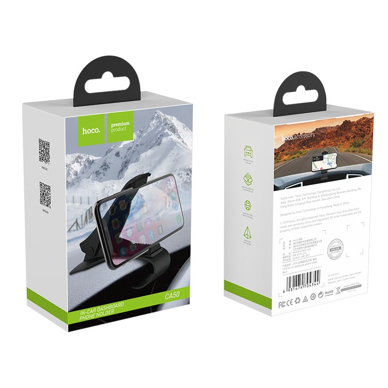 Supporto per auto HOCO  "CA50" con clip per montaggio sul cruscotto dell'auto