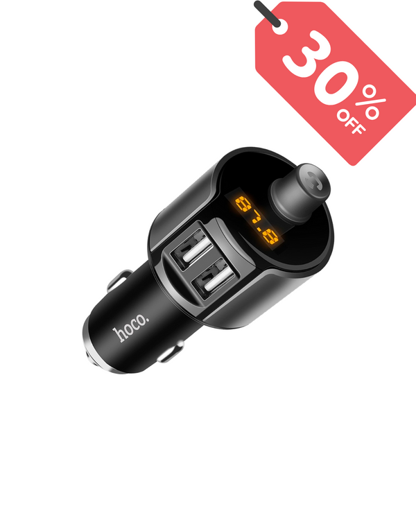 HOCO E19 Smart – Trasmettitore FM Wireless per Auto con Doppia Porta USB 2.4A