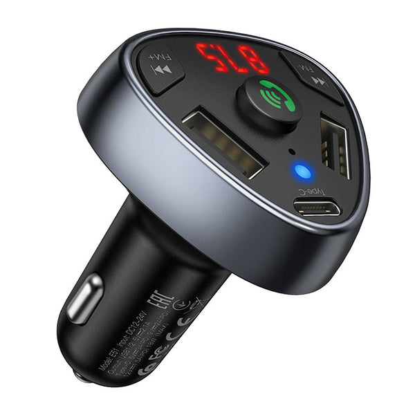 Caricabatterie da Auto HOCO E51 Road Treasure | FM Transmitter + Bluetooth 5.0