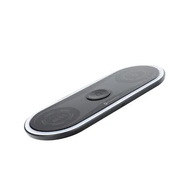 Caricabatterie wireless FORCELL F-ENERGY Ellipse 3 in 1 compatibile con Apple Qi QC 15W nero