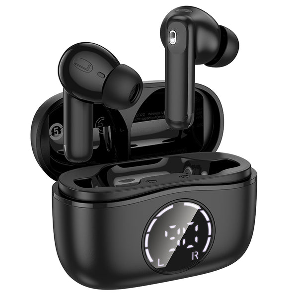 Hoco Cuffie Wireless EQ22 con custodia di ricarica (BT v5.4) Riduzione del rumore ENC + ANC – Nero