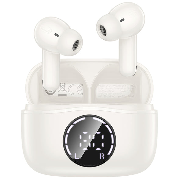 Hoco Cuffie Wireless EQ22 con custodia di ricarica (BT v5.4) Riduzione del rumore ENC + ANC - Cloudy White