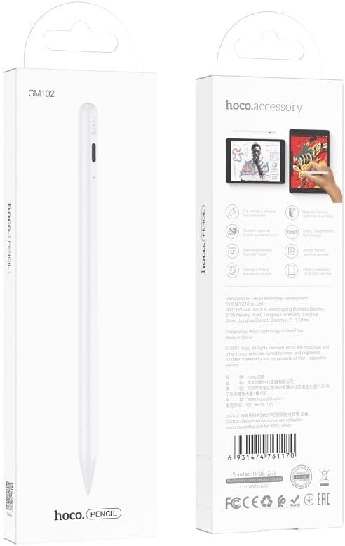 Penna touch capacitiva attiva anti-errore Hoco GM102 Smooth Series per iPad GM102 bianca