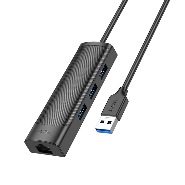 Hoco HB42U – Hub 4-in-1 Gigabit Ethernet(USB to USB3.0*3+RJ45)(L=0.2M)