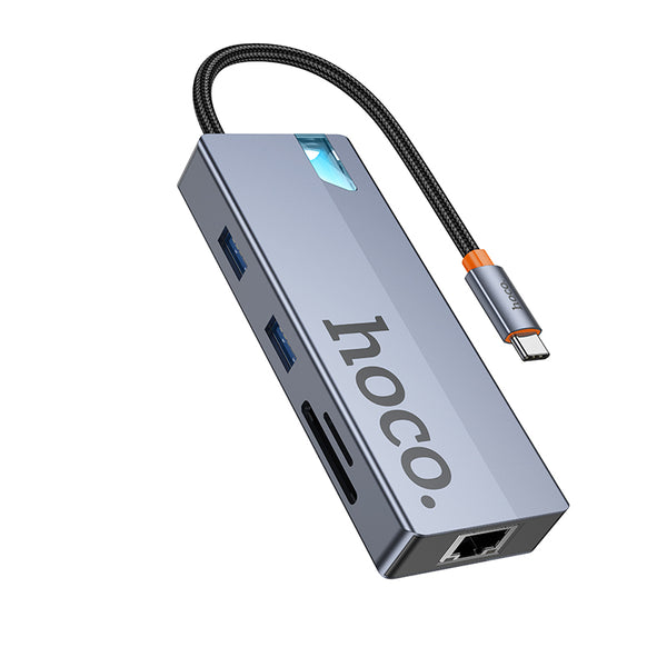 Hoco HB52 – Hub Type-C 8-in-1 (HDTV + RJ45 + SD/TF + PD + Type-C 3.0 + USB 3.0 * 2)