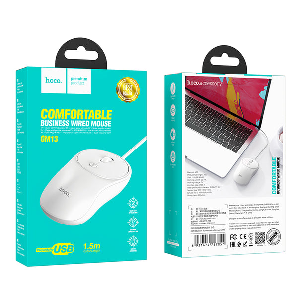 Hoco GM13 – Mouse Wired Business – Bianco