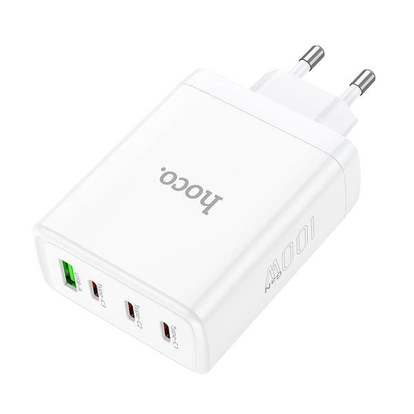 Hoco N31 – Caricabatterie 3XUSB-C 100W + USB QC 3.0 – Bianco