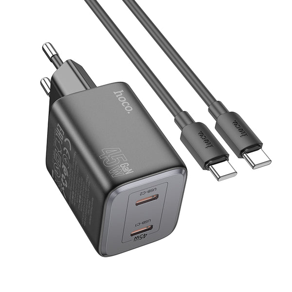 Hoco N42 – Caricabatterie 2XUSB-C 45W con cavo Type-C to Type-C