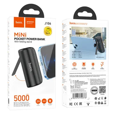 Powerbank Hoco 5000mAh 2A con connettore Lightning integrato J106 Nero