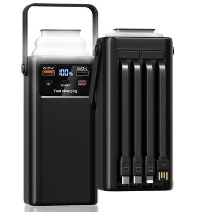 Power Bank J65A Borofone BJ65A 50.000 mAh – 4 Cavi Integrati, Ricarica Rapida 22,5 W QC3.0 + 20 W PD, Display LED e Torcia