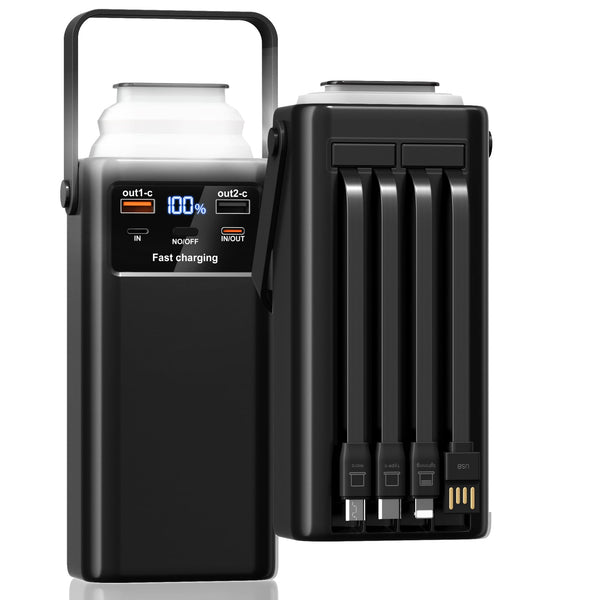 Power Bank J65A Borofone BJ65A 50.000 mAh – 4 Cavi Integrati, Ricarica Rapida 22,5 W QC3.0 + 20 W PD, Display LED e Torcia