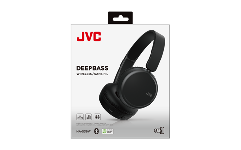 JVC HA-S36W – Cuffie Bluetooth On-Ear Pieghevoli con Bassi Potenziati e 35h di Autonomia