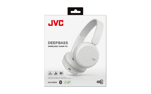 JVC HA-S36W – Cuffie Bluetooth On-Ear Pieghevoli con Bassi Potenziati e 35h di Autonomia