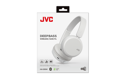 JVC HA-S36W – Cuffie Bluetooth On-Ear Pieghevoli con Bassi Potenziati e 35h di Autonomia