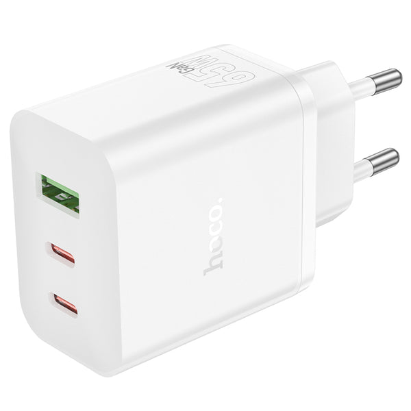 Hoco N51 – Caricabatterie 2XUSB-C 65W + USB QC 3.0