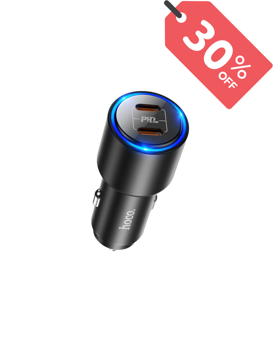 HOCO NZ3 Clear Way – Caricabatterie da Auto Doppio USB-C PD 40W