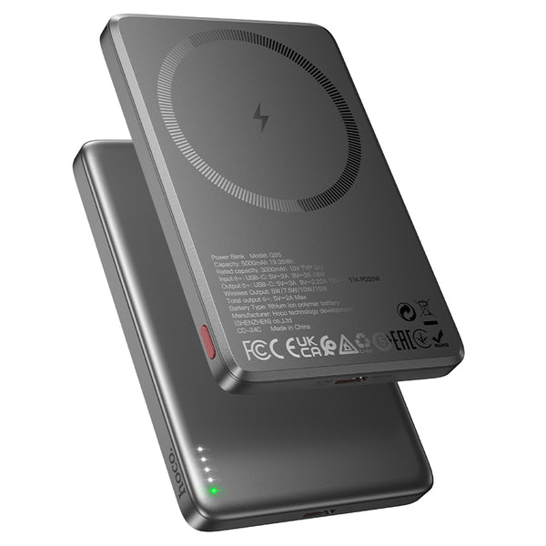 Hoco Power Bank Magnetic Q26 Fast Charge 5000mAh PD Type-C 20W – Grigio metallo