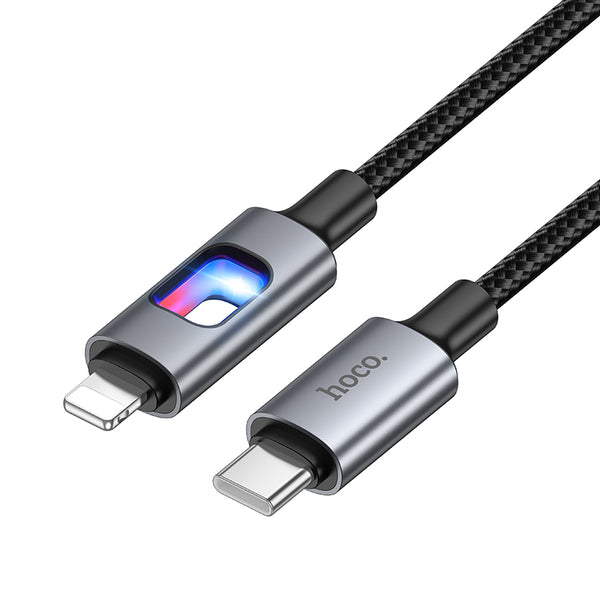 Hoco Cavo Dati U144 in Nylon PD 27W Type-C to Lightning (L=1.2M) – Nero