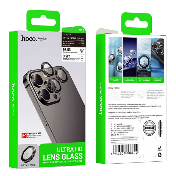Hoco Crystal clear HD 3D metal frame lens glass per iPhone