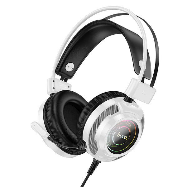 Hoco Cuffia Gaming W110 Jack 3.5m + USB7.1 con microfono (L=2M) – Bianco