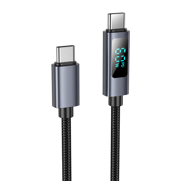 Hoco Cavo Dati X112 con display di ricarica Fast Charge 60W Type-C to Type-C – Nero