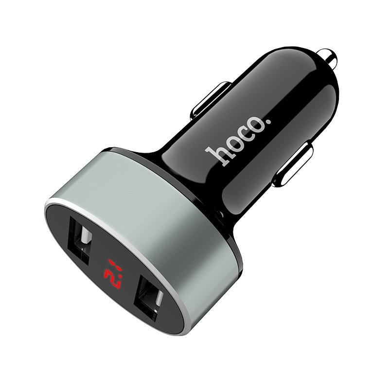 Caricabatteria da Auto HOCO Z26 High Eloge | Doppia Porta USB | Display Digitale | Ricarica Rapida