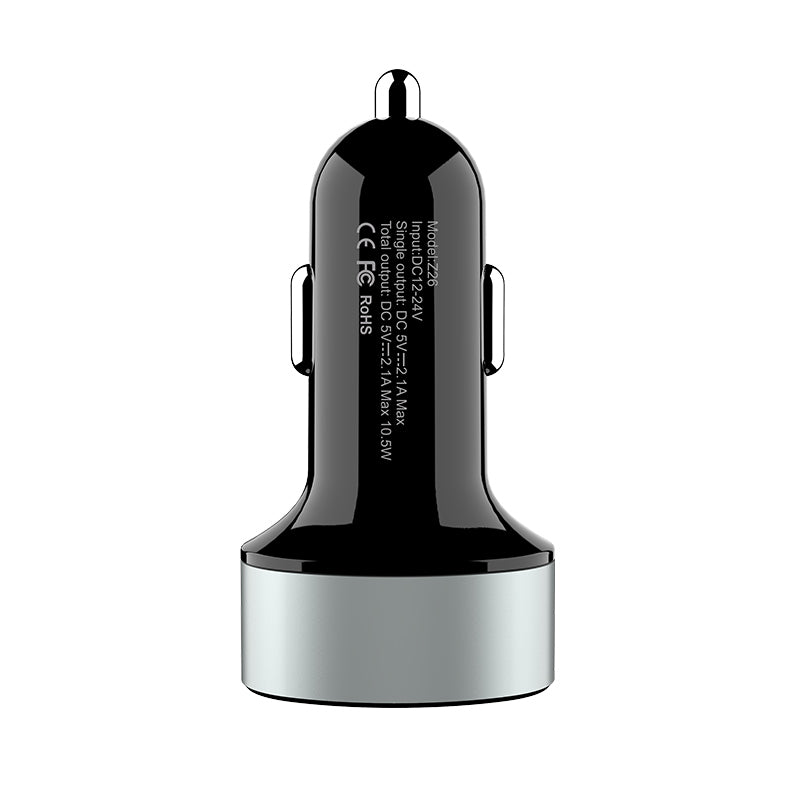 Caricabatteria da Auto HOCO Z26 High Eloge | Doppia Porta USB | Display Digitale | Ricarica Rapida