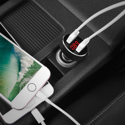 Caricabatteria da Auto HOCO Z26 High Eloge | Doppia Porta USB | Display Digitale | Ricarica Rapida
