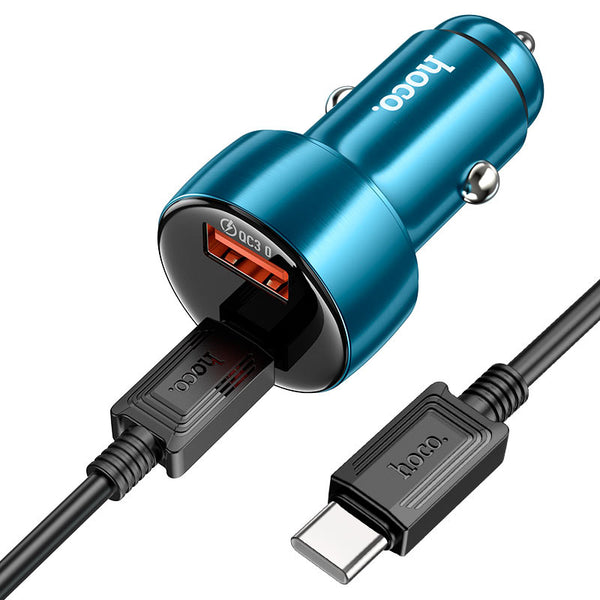 Caricabatterie da Auto HOCO Z50 | Doppia Porta Type-C a Type-C | Ricarica Rapida 36W