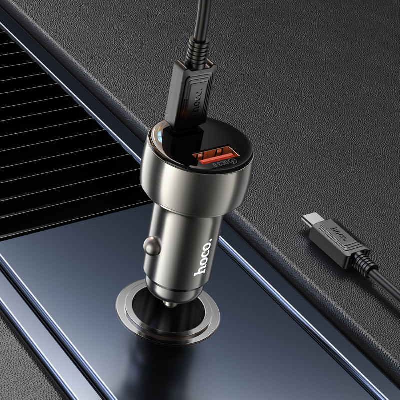 Caricabatterie da Auto HOCO Z50 | Doppia Porta Type-C a Type-C | Ricarica Rapida 36W