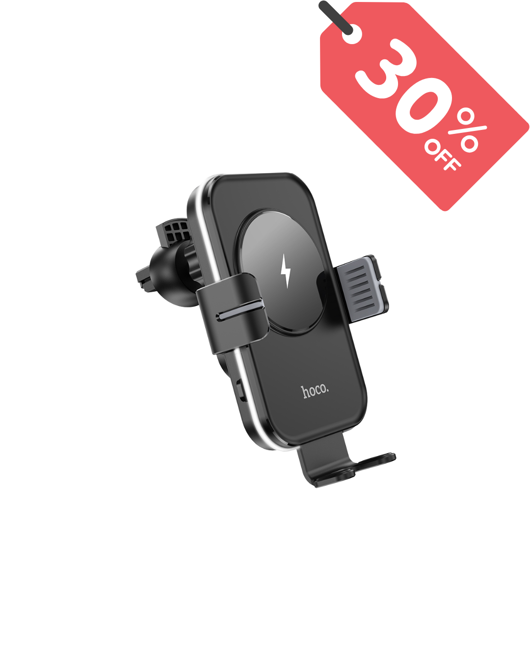 HOCO Supporto Auto con Ricarica Wireless 15W – Fissaggio a Morsetto, Rotazione Regolabile CA80